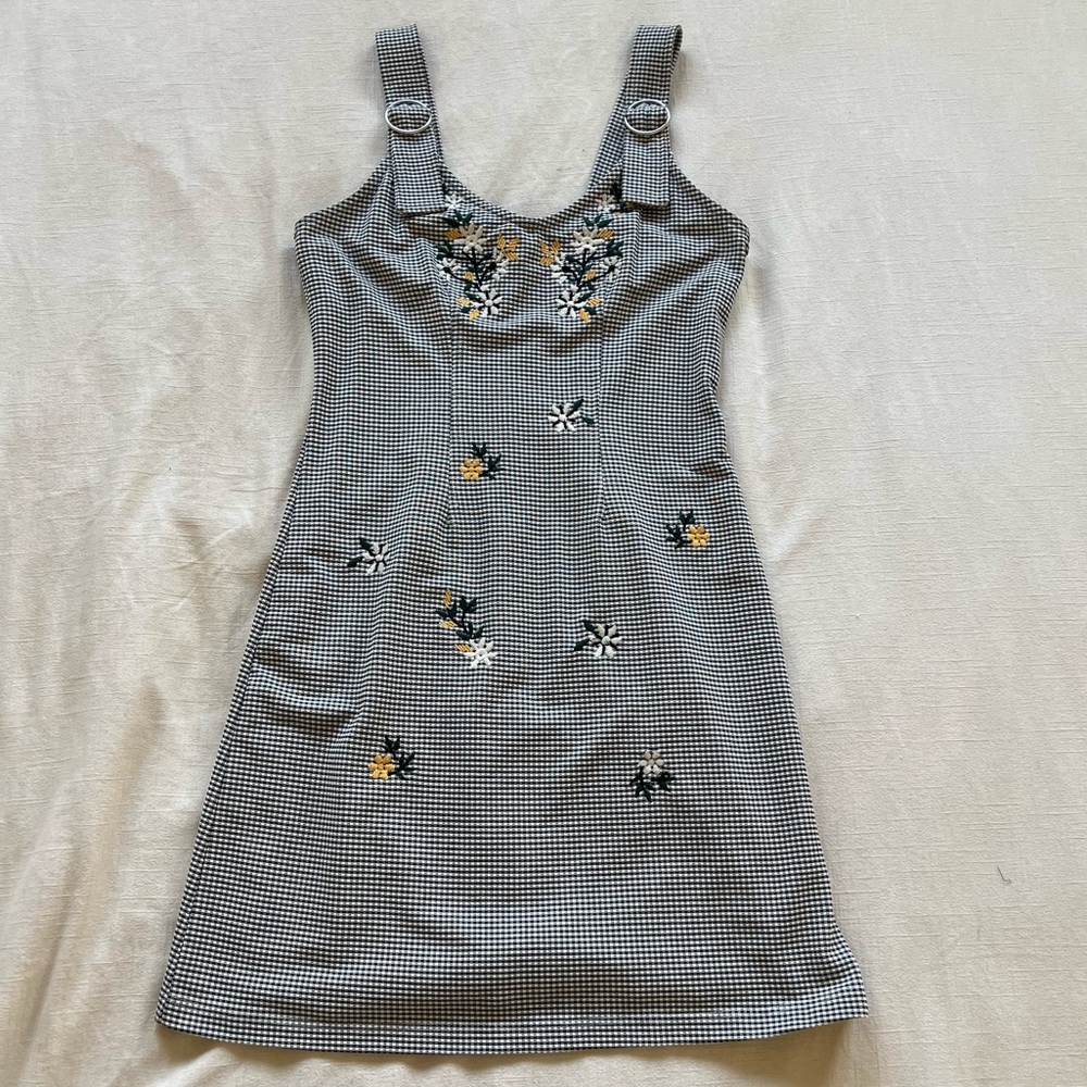Topshop - Embroidered Plaid Sundress